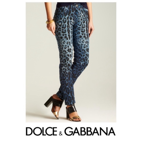 NWOT! Dolce & Gabbana Leopard Print Slim Jeans - Picture 2 of 14